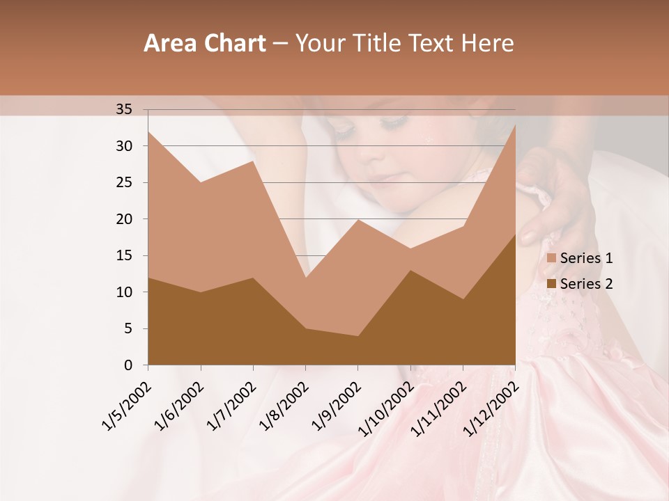 Blond Flower Girl Wearing A Pink Dress With Bead-Work PowerPoint Template