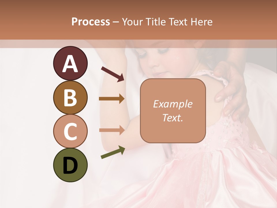 Blond Flower Girl Wearing A Pink Dress With Bead-Work PowerPoint Template