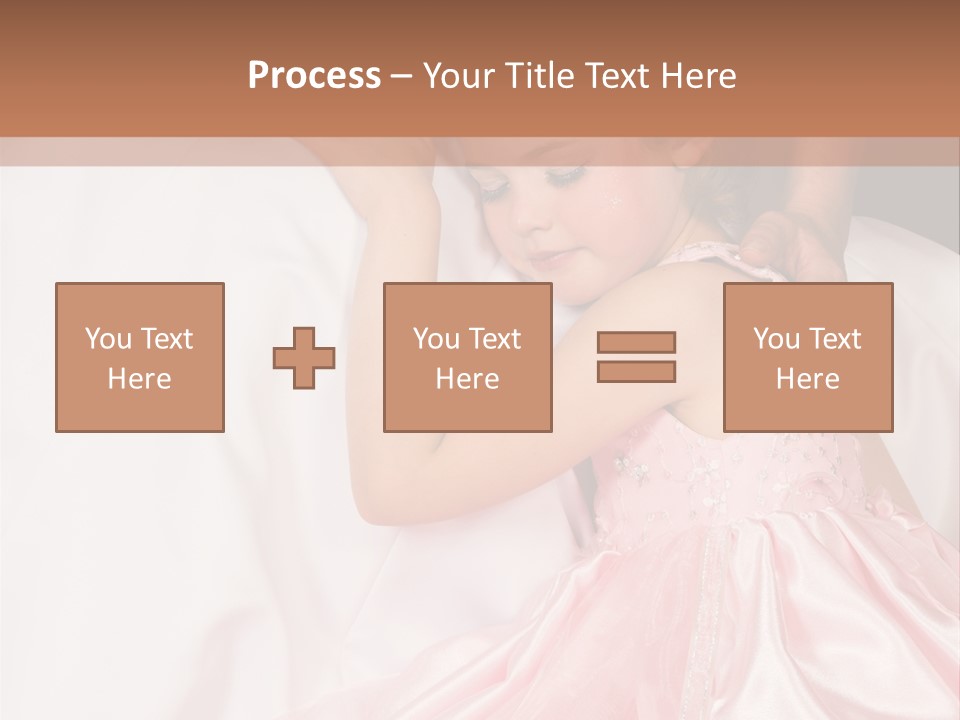 Blond Flower Girl Wearing A Pink Dress With Bead-Work PowerPoint Template