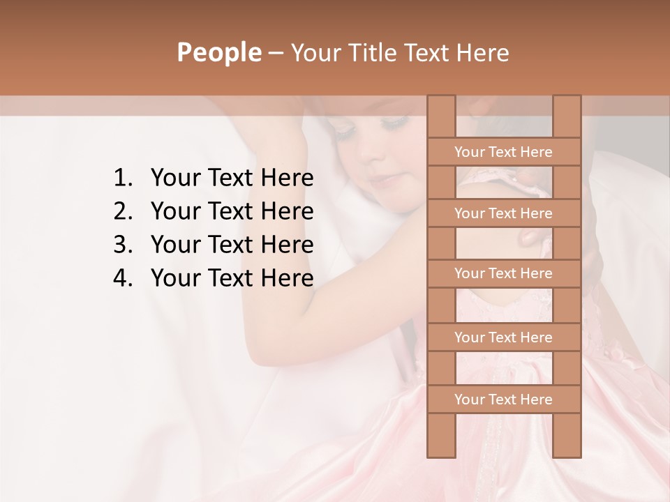 Blond Flower Girl Wearing A Pink Dress With Bead-Work PowerPoint Template