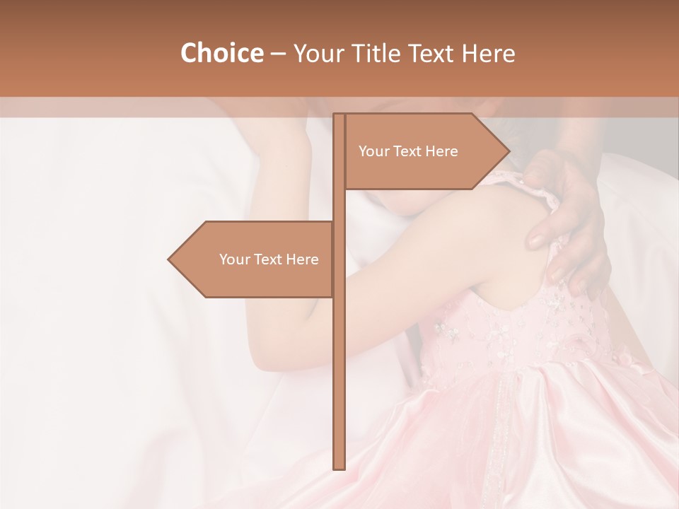 Blond Flower Girl Wearing A Pink Dress With Bead-Work PowerPoint Template