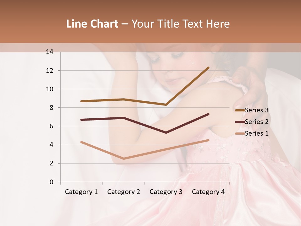 Blond Flower Girl Wearing A Pink Dress With Bead-Work PowerPoint Template