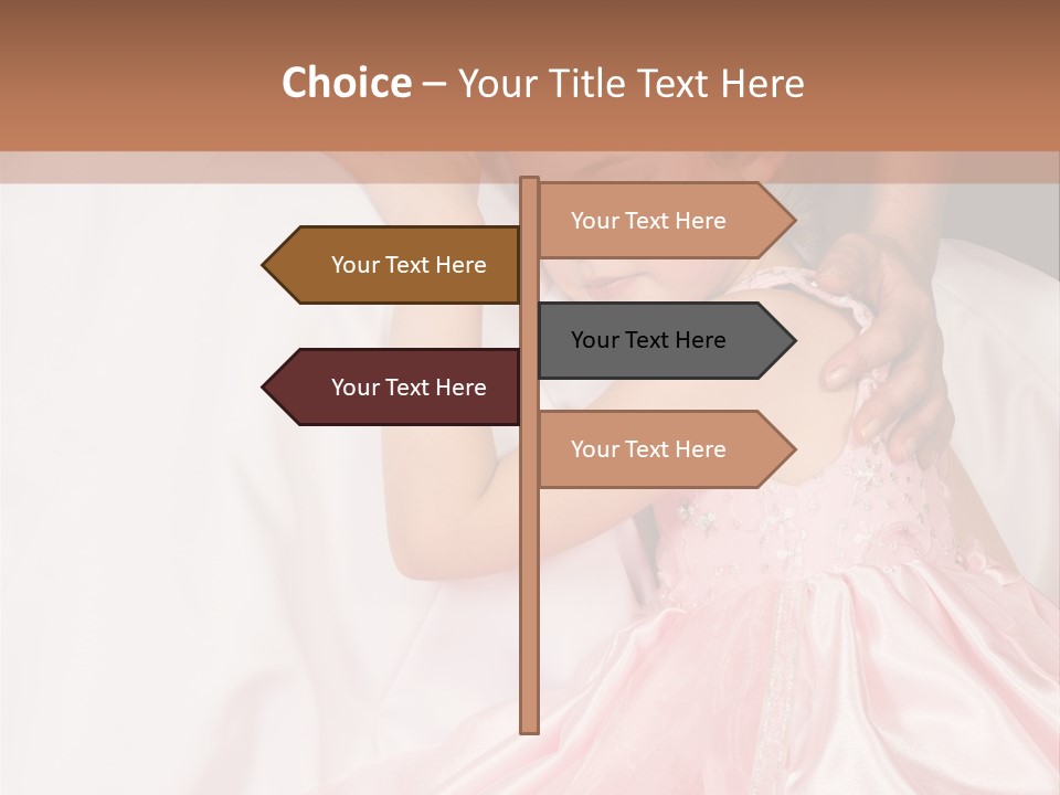 Blond Flower Girl Wearing A Pink Dress With Bead-Work PowerPoint Template