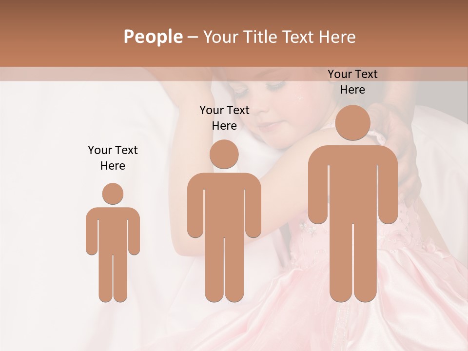 Blond Flower Girl Wearing A Pink Dress With Bead-Work PowerPoint Template