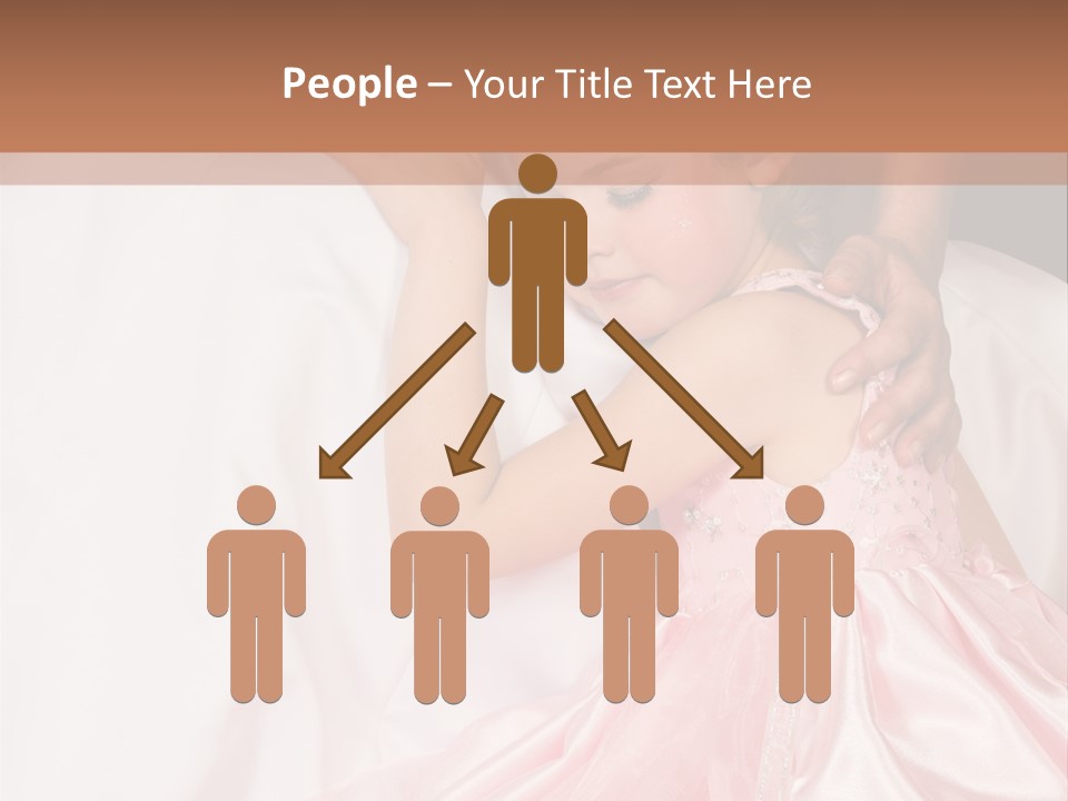 Blond Flower Girl Wearing A Pink Dress With Bead-Work PowerPoint Template