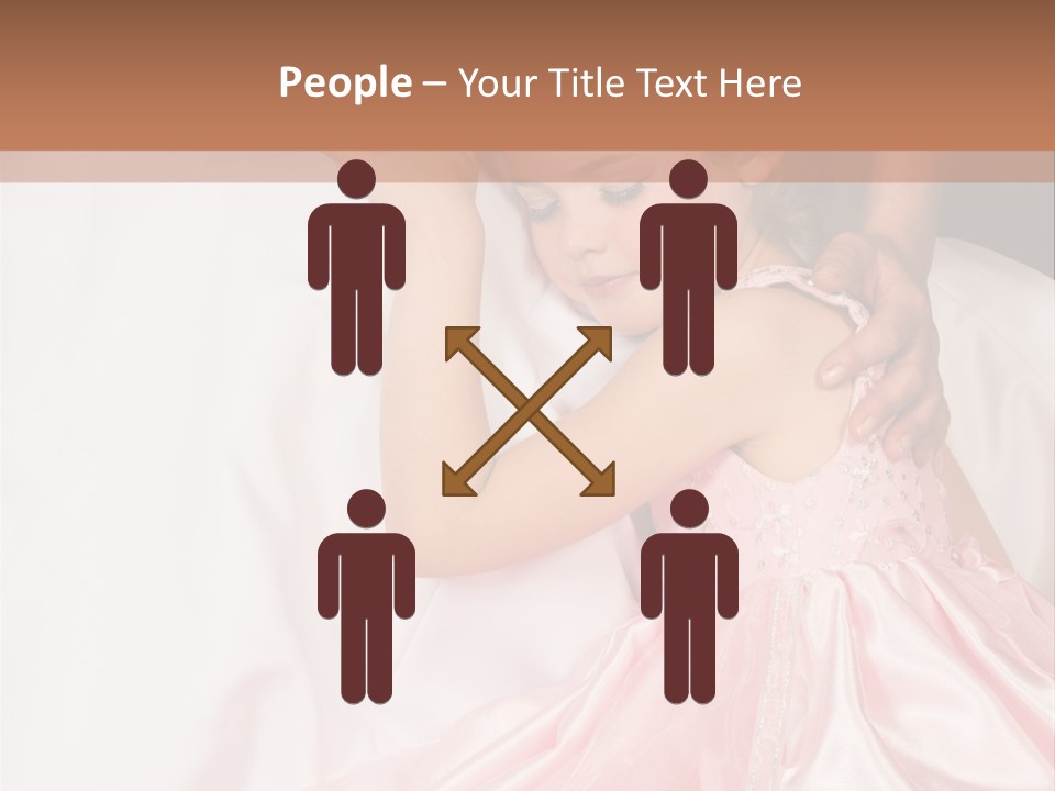 Blond Flower Girl Wearing A Pink Dress With Bead-Work PowerPoint Template