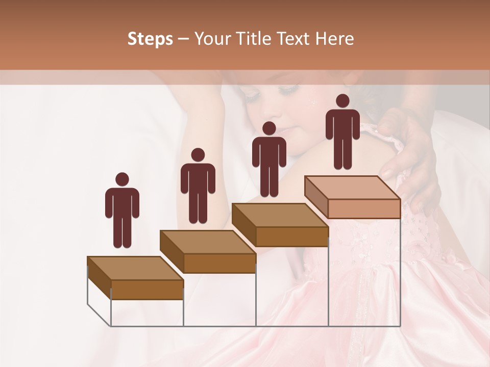 Blond Flower Girl Wearing A Pink Dress With Bead-Work PowerPoint Template