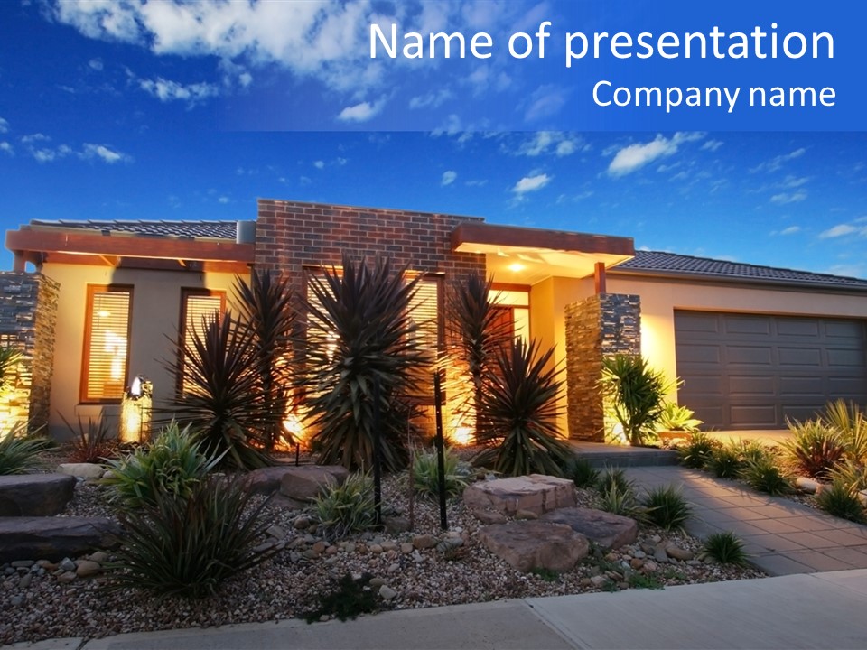 Contemporary Design House Facade PowerPoint Template