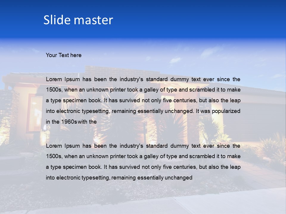 Contemporary Design House Facade PowerPoint Template