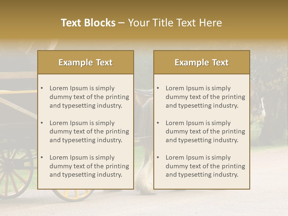 Horse And Wagon Ride, Hunter Valley, Australia PowerPoint Template