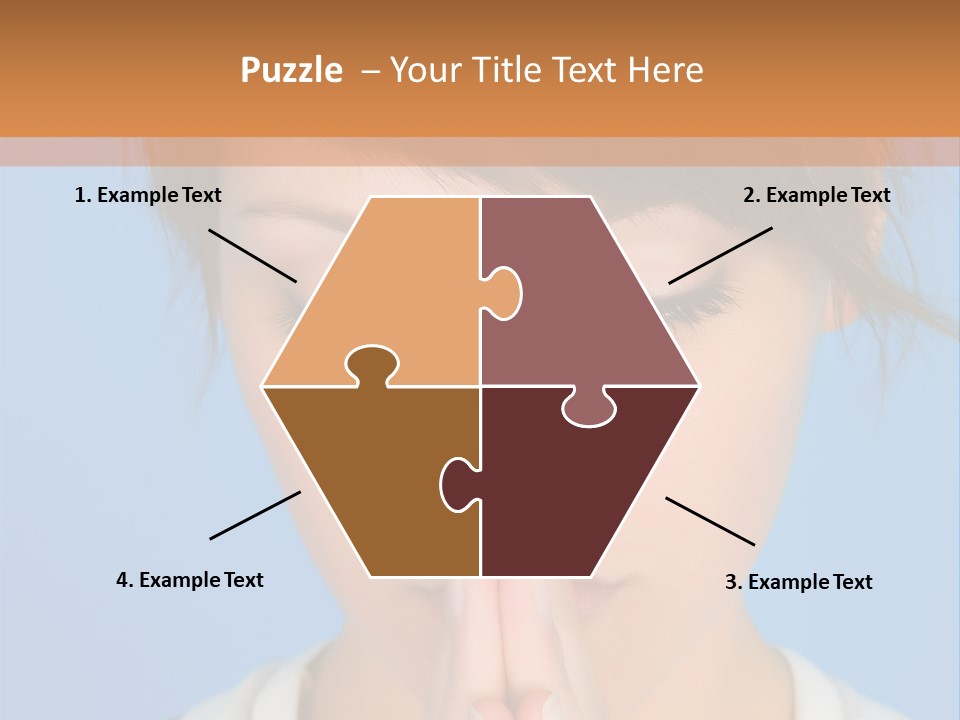 Portrait And Closeup View Of A Young Beautiful Girl PowerPoint Template