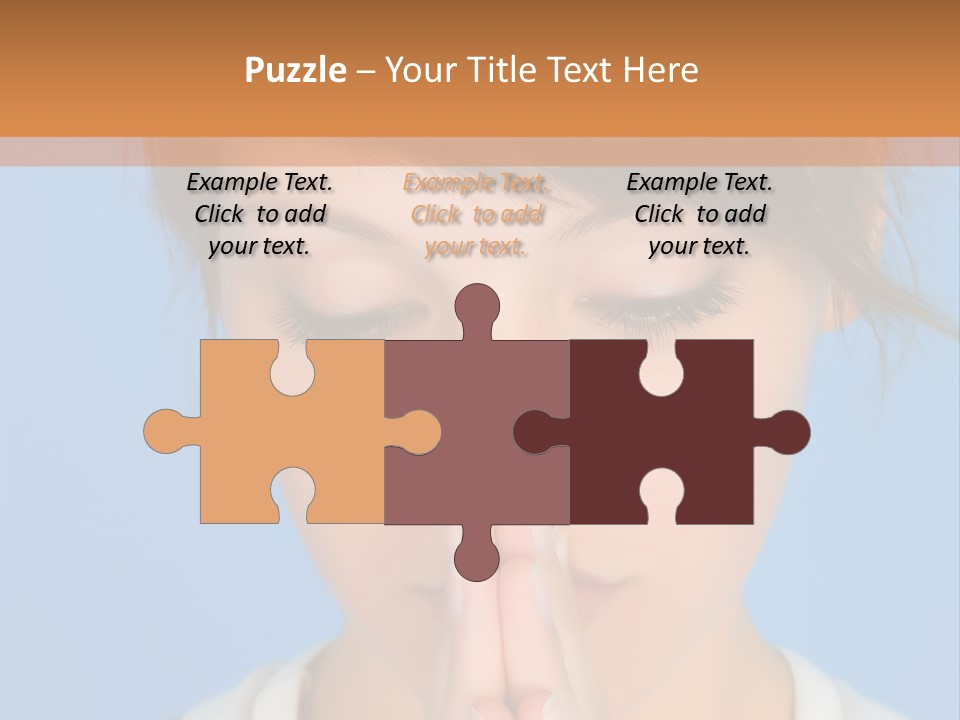 Portrait And Closeup View Of A Young Beautiful Girl PowerPoint Template