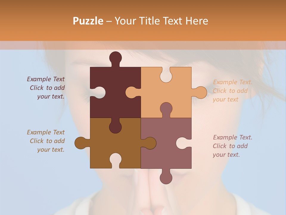 Portrait And Closeup View Of A Young Beautiful Girl PowerPoint Template