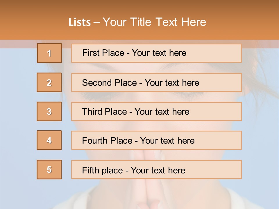 Portrait And Closeup View Of A Young Beautiful Girl PowerPoint Template