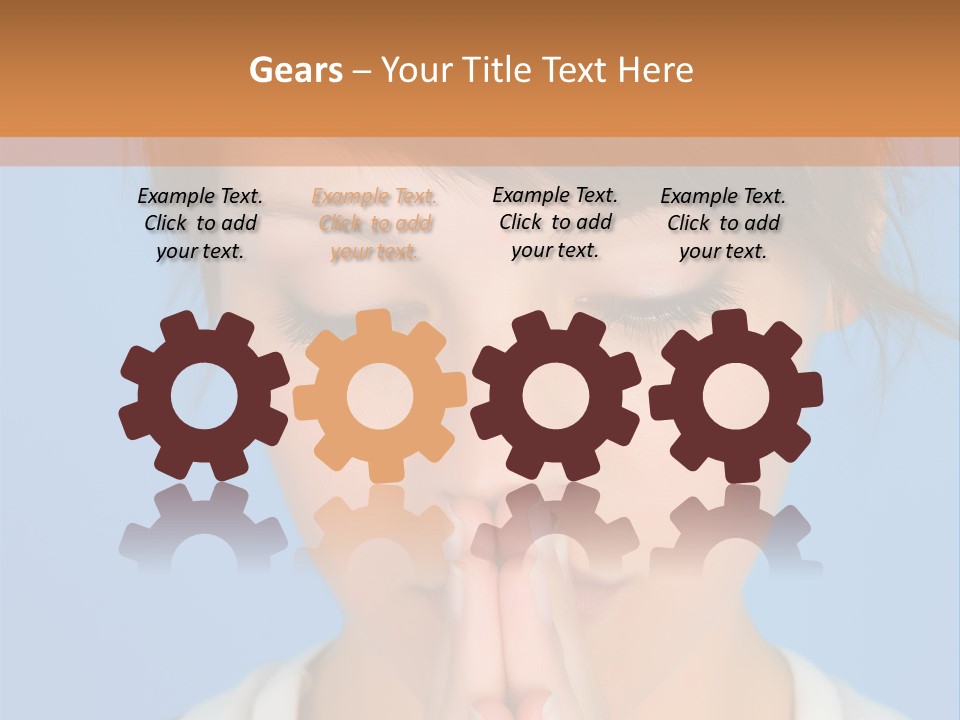 Portrait And Closeup View Of A Young Beautiful Girl PowerPoint Template