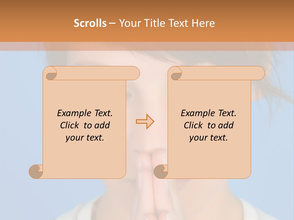 Portrait And Closeup View Of A Young Beautiful Girl PowerPoint Template