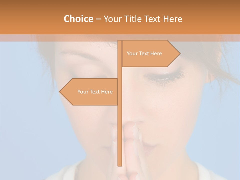 Portrait And Closeup View Of A Young Beautiful Girl PowerPoint Template