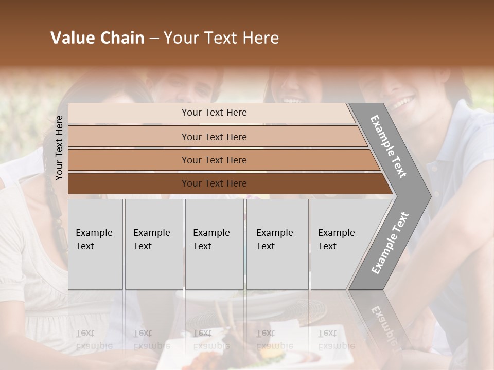 A Group Of Young Adults Having Lunch On Vacation PowerPoint Template