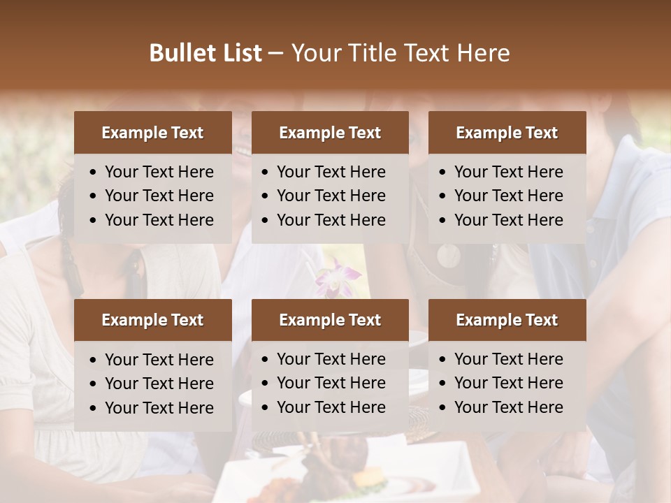 A Group Of Young Adults Having Lunch On Vacation PowerPoint Template