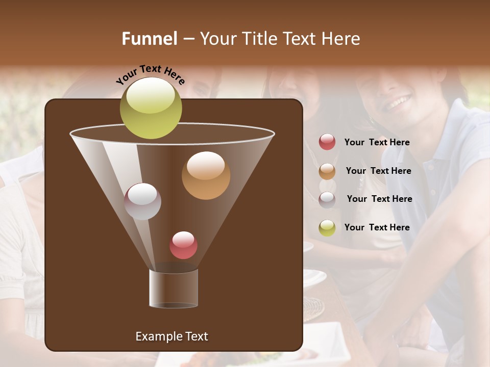 A Group Of Young Adults Having Lunch On Vacation PowerPoint Template