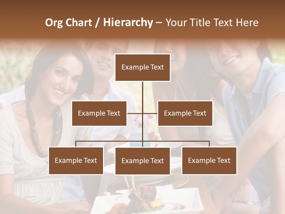 A Group Of Young Adults Having Lunch On Vacation PowerPoint Template