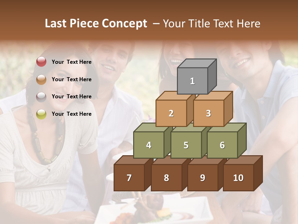 A Group Of Young Adults Having Lunch On Vacation PowerPoint Template