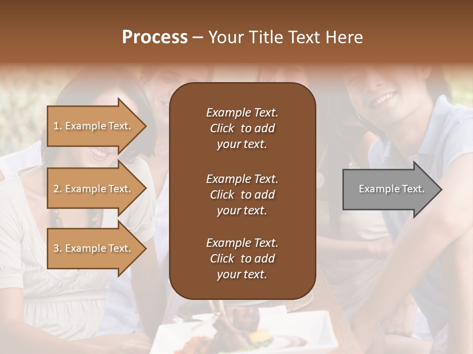 A Group Of Young Adults Having Lunch On Vacation PowerPoint Template