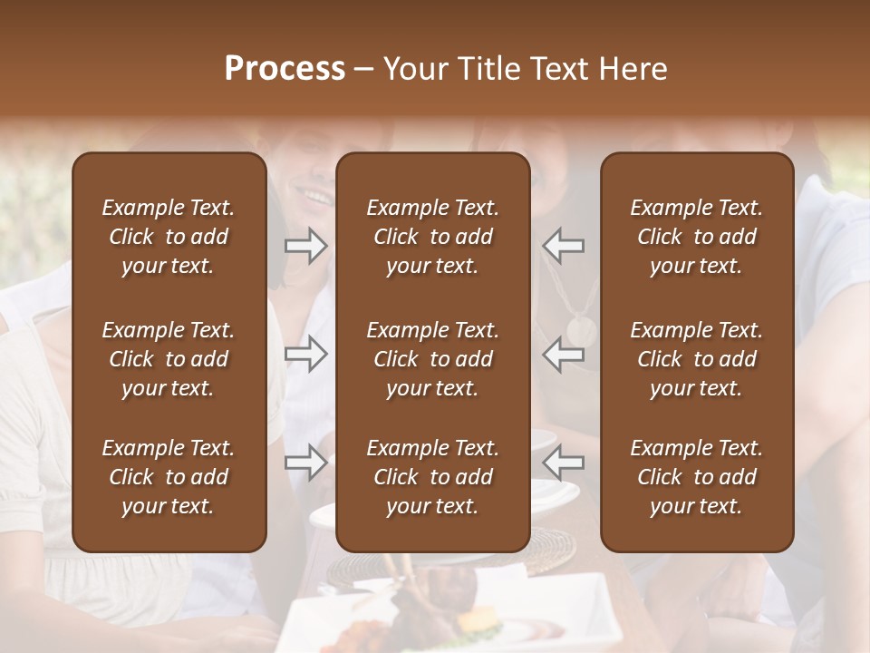 A Group Of Young Adults Having Lunch On Vacation PowerPoint Template