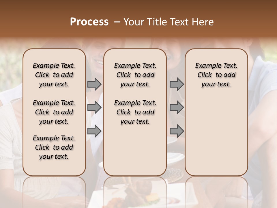 A Group Of Young Adults Having Lunch On Vacation PowerPoint Template
