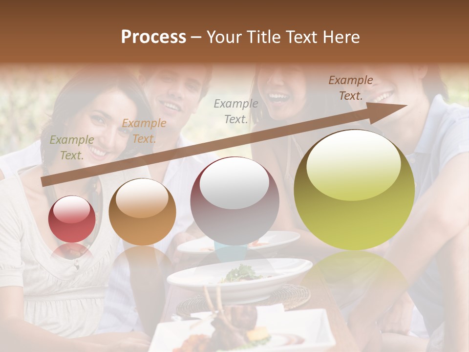 A Group Of Young Adults Having Lunch On Vacation PowerPoint Template