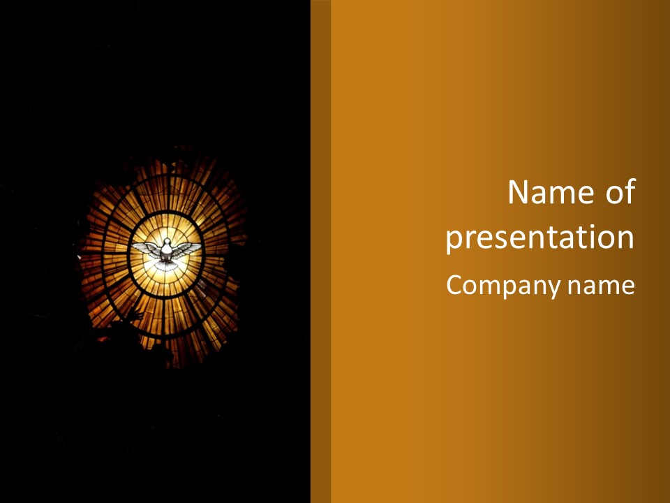 A Clock On A Wall In A Dark Room PowerPoint Template