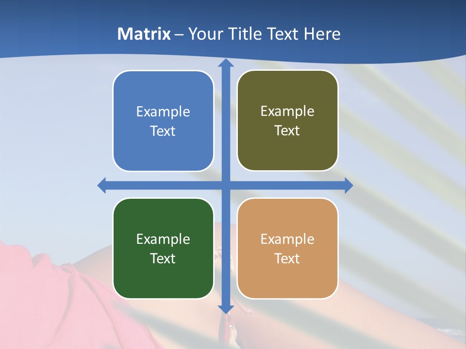 Woman In Kaftan On The Beach With Palm Foliage Foreground PowerPoint Template