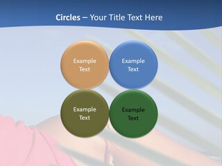 Woman In Kaftan On The Beach With Palm Foliage Foreground PowerPoint Template