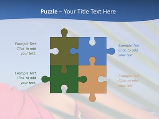 Woman In Kaftan On The Beach With Palm Foliage Foreground PowerPoint Template