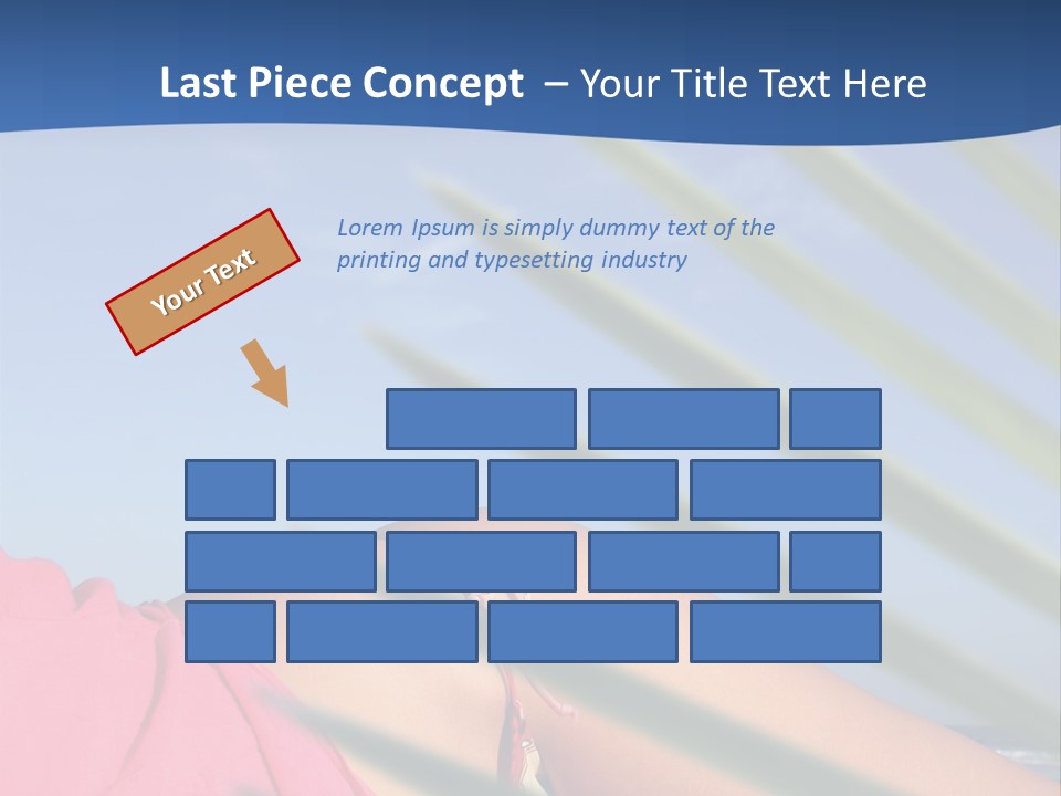 Woman In Kaftan On The Beach With Palm Foliage Foreground PowerPoint Template