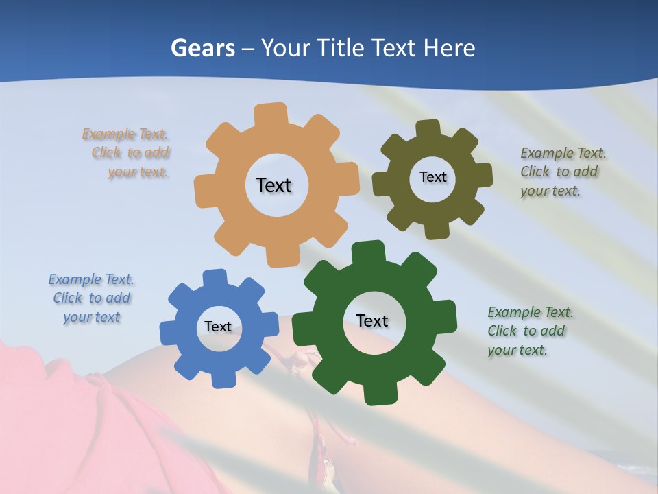 Woman In Kaftan On The Beach With Palm Foliage Foreground PowerPoint Template