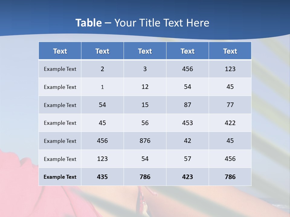 Woman In Kaftan On The Beach With Palm Foliage Foreground PowerPoint Template