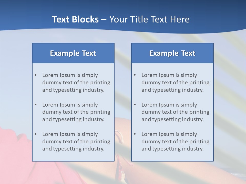 Woman In Kaftan On The Beach With Palm Foliage Foreground PowerPoint Template