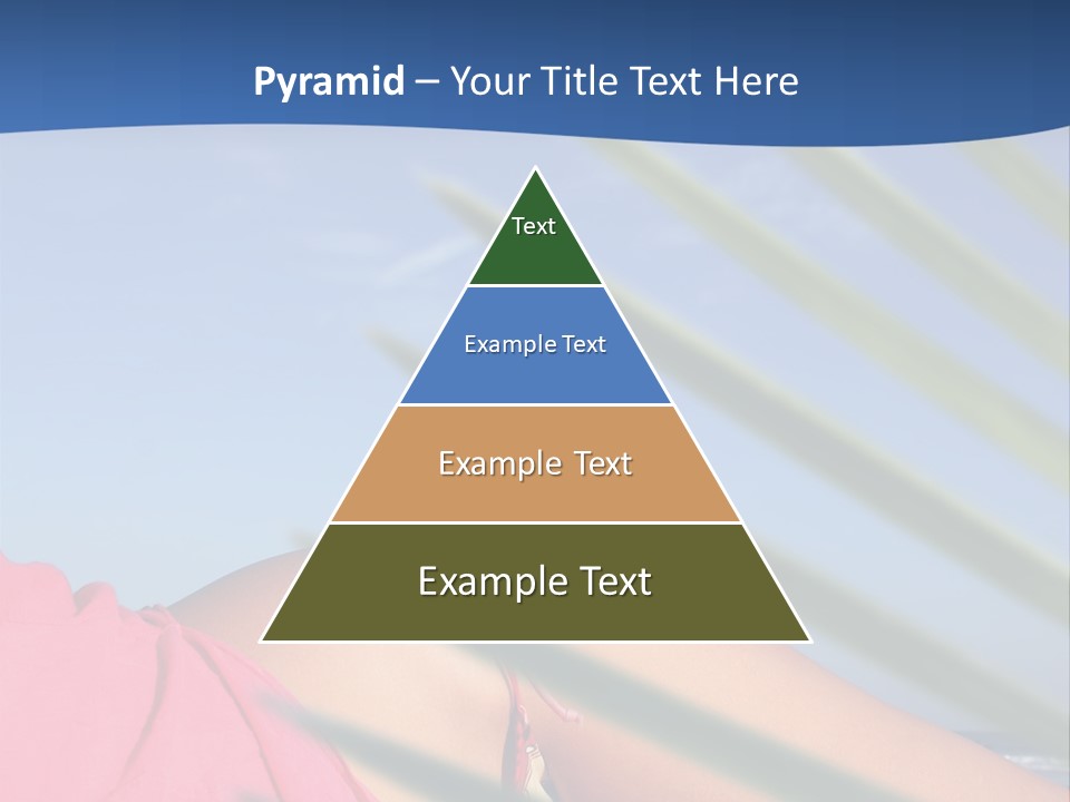 Woman In Kaftan On The Beach With Palm Foliage Foreground PowerPoint Template