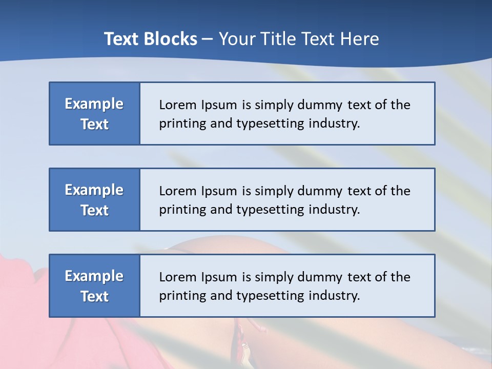 Woman In Kaftan On The Beach With Palm Foliage Foreground PowerPoint Template