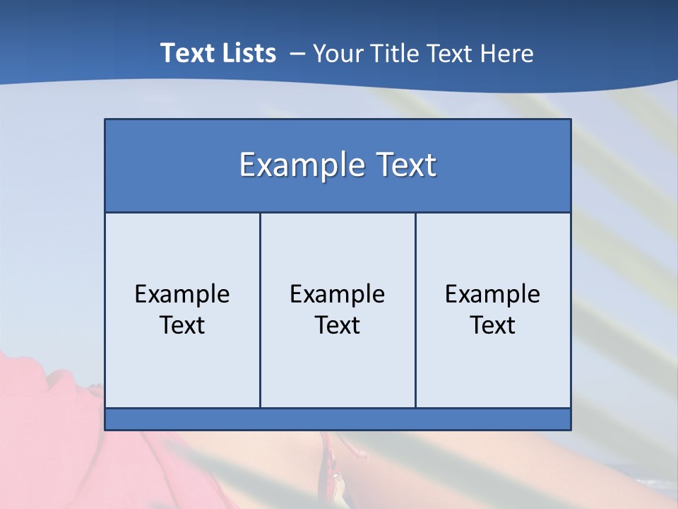 Woman In Kaftan On The Beach With Palm Foliage Foreground PowerPoint Template