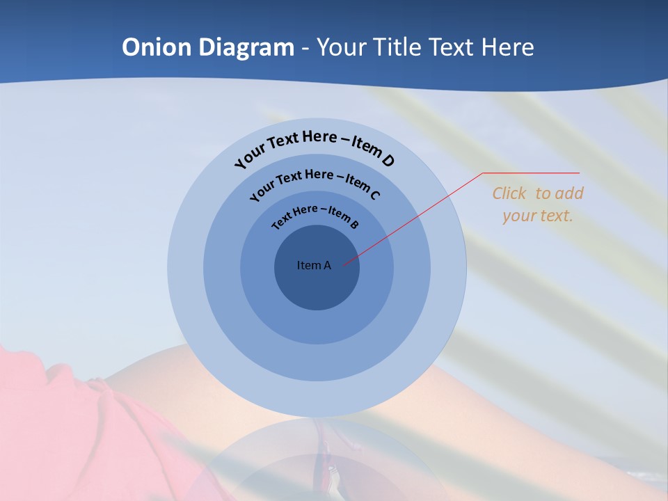 Woman In Kaftan On The Beach With Palm Foliage Foreground PowerPoint Template