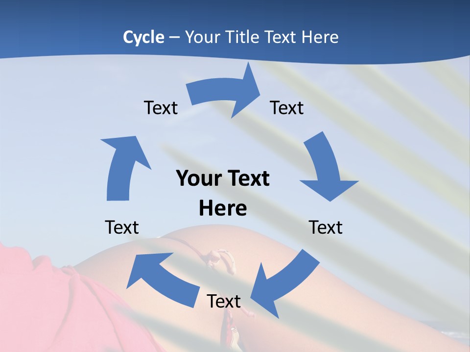 Woman In Kaftan On The Beach With Palm Foliage Foreground PowerPoint Template