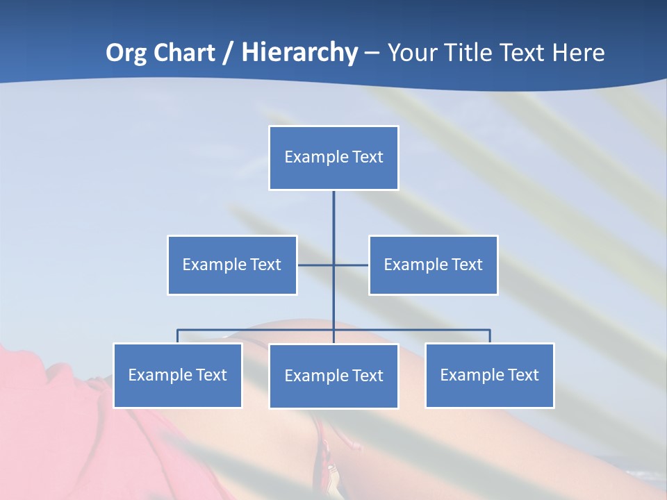 Woman In Kaftan On The Beach With Palm Foliage Foreground PowerPoint Template