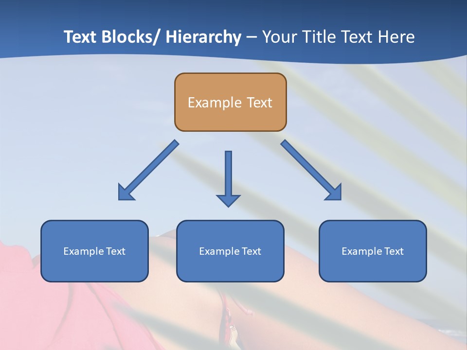 Woman In Kaftan On The Beach With Palm Foliage Foreground PowerPoint Template