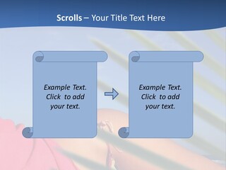 Woman In Kaftan On The Beach With Palm Foliage Foreground PowerPoint Template