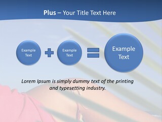 Woman In Kaftan On The Beach With Palm Foliage Foreground PowerPoint Template