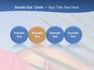 Woman In Kaftan On The Beach With Palm Foliage Foreground PowerPoint Template