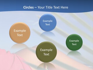 Woman In Kaftan On The Beach With Palm Foliage Foreground PowerPoint Template