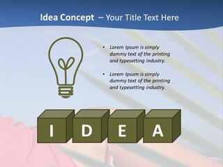 Woman In Kaftan On The Beach With Palm Foliage Foreground PowerPoint Template